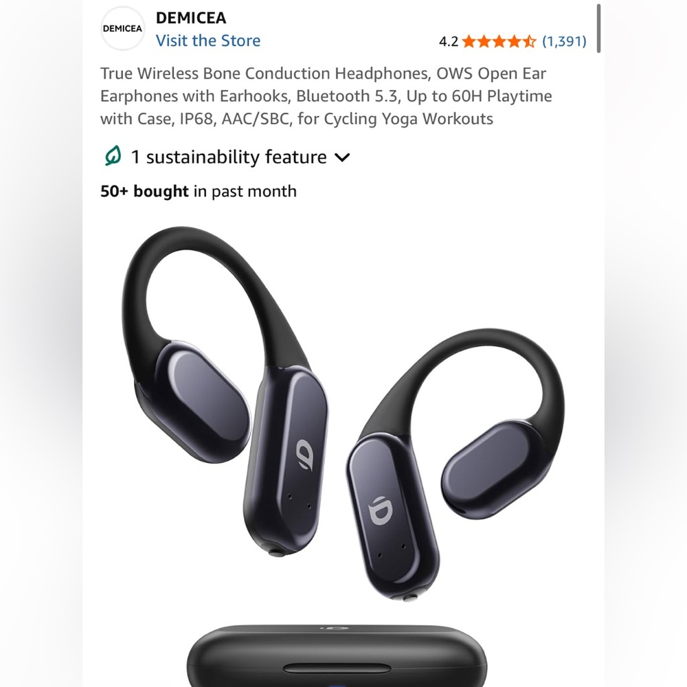 Wireless Bone Conduction Headphones - Black